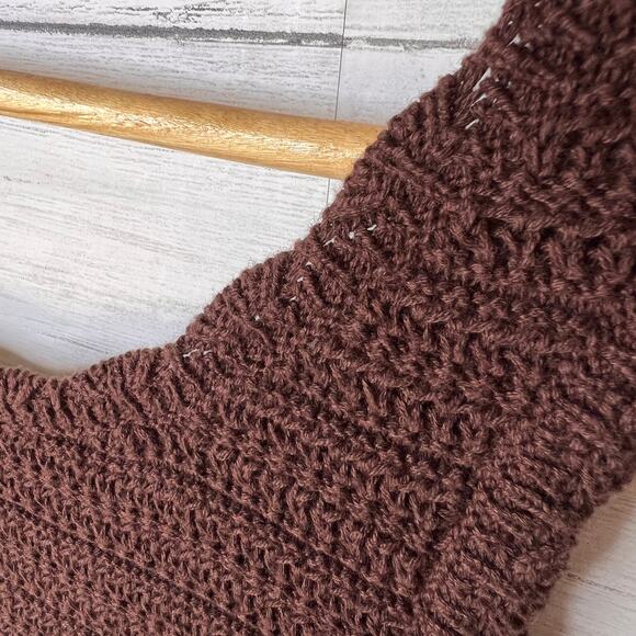 Loft Sweater Womens Size Large Chocolate Brown Sleeveless Knit Fall Wear - Picture 10 of 13